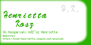 henrietta kosz business card